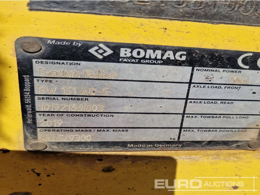 Rodillo 2019 Bomag BW151AD-5: foto 10