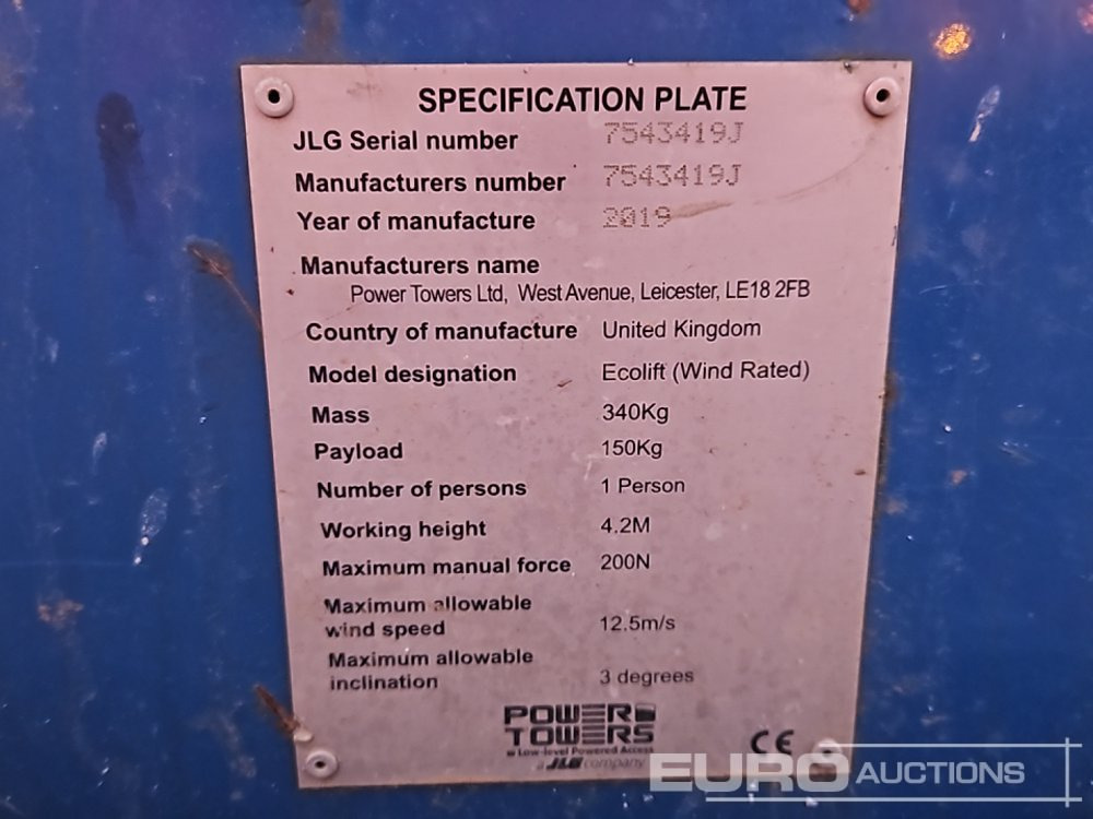 Plataforma elevadora 2019 Power Towers Ecolift: foto 16 Plataforma elevadora 2019 Power Towers Ecolift: foto 16