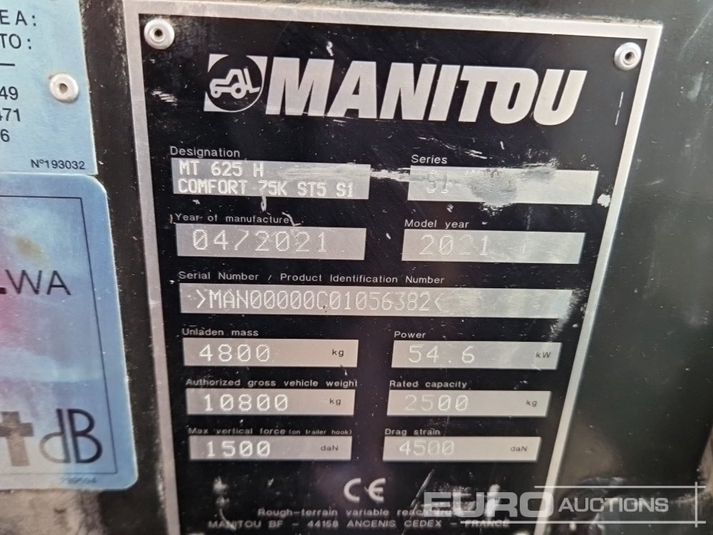 Manipulador telescópico 2021 Manitou MT625H Comfort: foto 39
