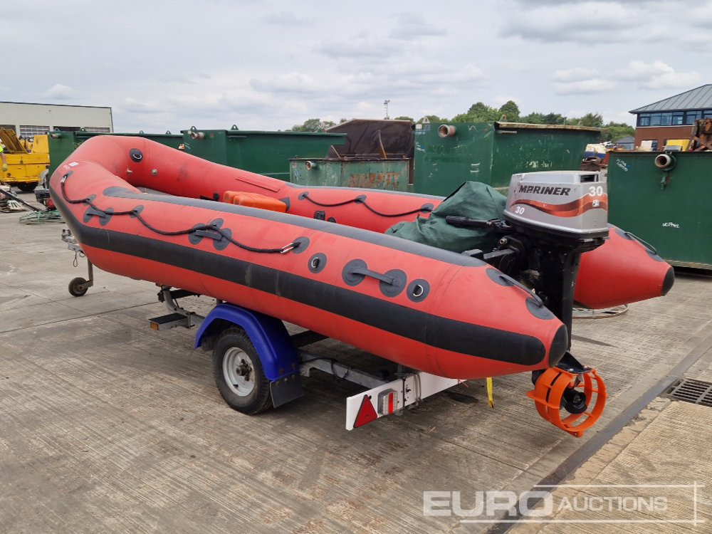 Eurocraft Inflaitable Speed Boat, Mariner Outboard Motor, Single Axle Trailer - Otros maquinaria: foto 3 Eurocraft Inflaitable Speed Boat, Mariner Outboard Motor, Single Axle Trailer - Otros maquinaria: foto 3