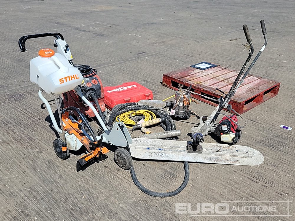 Stihl Quick Cut Saw Trolley, 110Volt Concrete Poker, 110Volt Submersible Water Pump, Pneumatic Scabbler, Concrete Float, Hilti 110Volt Vacuum, Hilti Battery Nail Gun, Petrol Concrete Screed Drive Unit - Equipo de construcción: foto 3 Stihl Quick Cut Saw Trolley, 110Volt Concrete Poker, 110Volt Submersible Water Pump, Pneumatic Scabbler, Concrete Float, Hilti 110Volt Vacuum, Hilti Battery Nail Gun, Petrol Concrete Screed Drive Unit - Equipo de construcción: foto 3