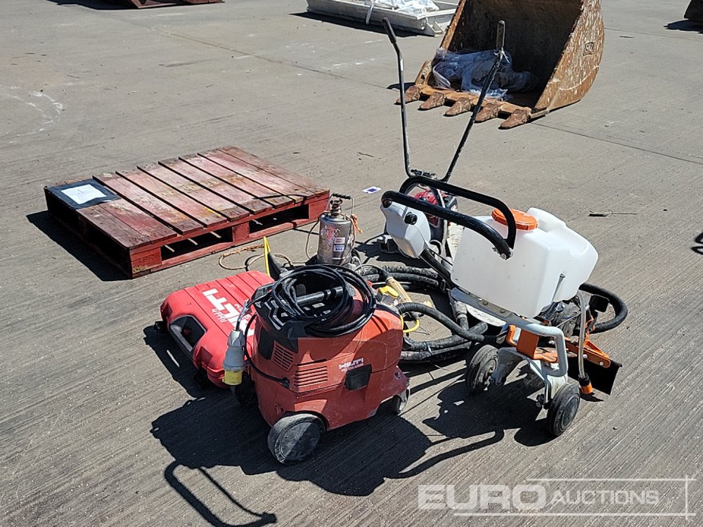 Stihl Quick Cut Saw Trolley, 110Volt Concrete Poker, 110Volt Submersible Water Pump, Pneumatic Scabbler, Concrete Float, Hilti 110Volt Vacuum, Hilti Battery Nail Gun, Petrol Concrete Screed Drive Unit - Equipo de construcción: foto 1 Stihl Quick Cut Saw Trolley, 110Volt Concrete Poker, 110Volt Submersible Water Pump, Pneumatic Scabbler, Concrete Float, Hilti 110Volt Vacuum, Hilti Battery Nail Gun, Petrol Concrete Screed Drive Unit - Equipo de construcción: foto 1