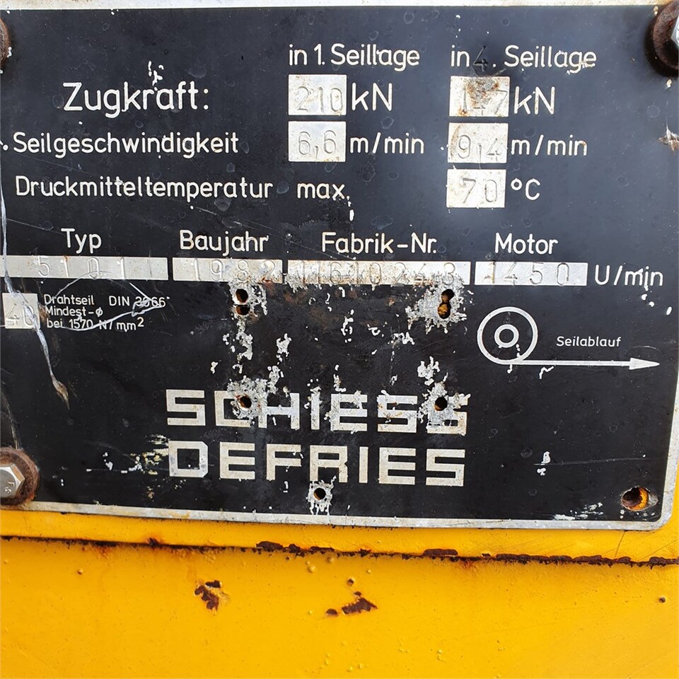 Schies Defries 5101 - Cabrestante para Grúa sobre orugas: foto 2 Schies Defries 5101 - Cabrestante para Grúa sobre orugas: foto 2