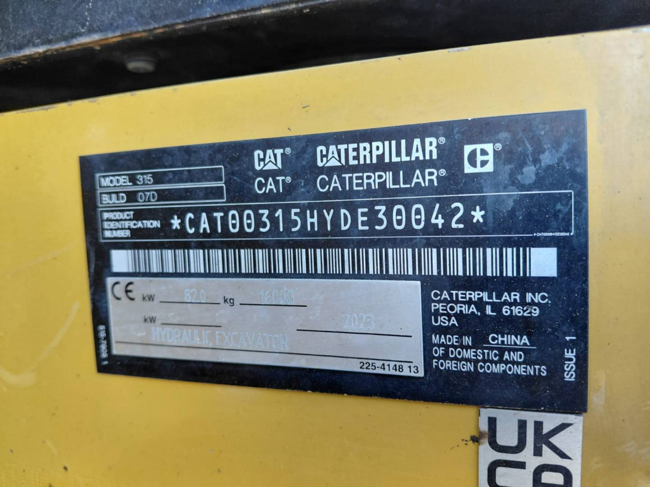 Excavadora de cadenas CAT 315: foto 17