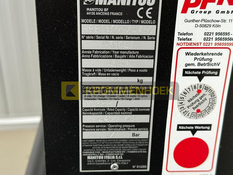 Manitou HBB 1500/2400 Bigbag Handler - Implemento para Equipo de manutención: foto 5 Manitou HBB 1500/2400 Bigbag Handler - Implemento para Equipo de manutención: foto 5