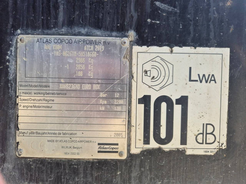 Atlas-Copco XAHS236MD EURO BOX - Compresor de aire: foto 5 Atlas-Copco XAHS236MD EURO BOX - Compresor de aire: foto 5