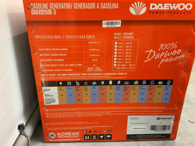 Daewoo GDAX9250E-3 - Generador industriale: foto 5 Daewoo GDAX9250E-3 - Generador industriale: foto 5