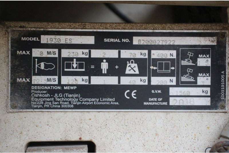 Plataforma de tijeras JLG 1930ES: foto 12