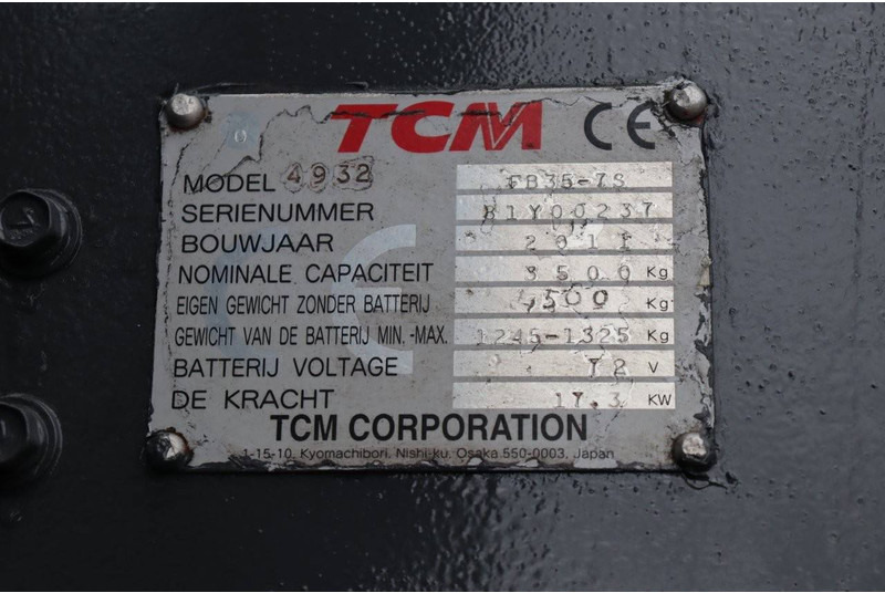 Carretilla elevadora eléctrica TCM FB35-78: foto 11