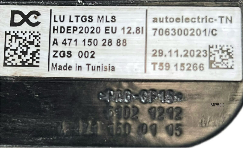 Mercedes-Benz MP5 - Cables/ Alambres: foto 5 Mercedes-Benz MP5 - Cables/ Alambres: foto 5