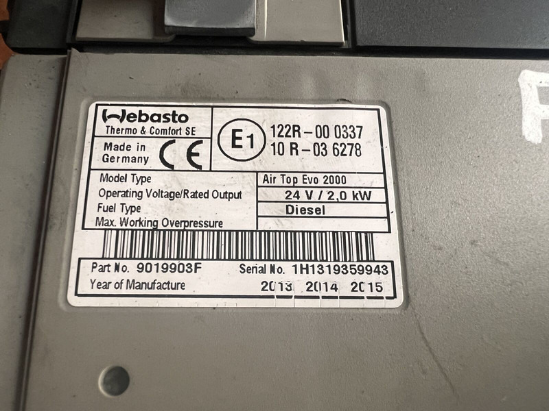 Webasto Air Top Evo 2000 - Calefacción/ Ventilación: foto 4 Webasto Air Top Evo 2000 - Calefacción/ Ventilación: foto 4