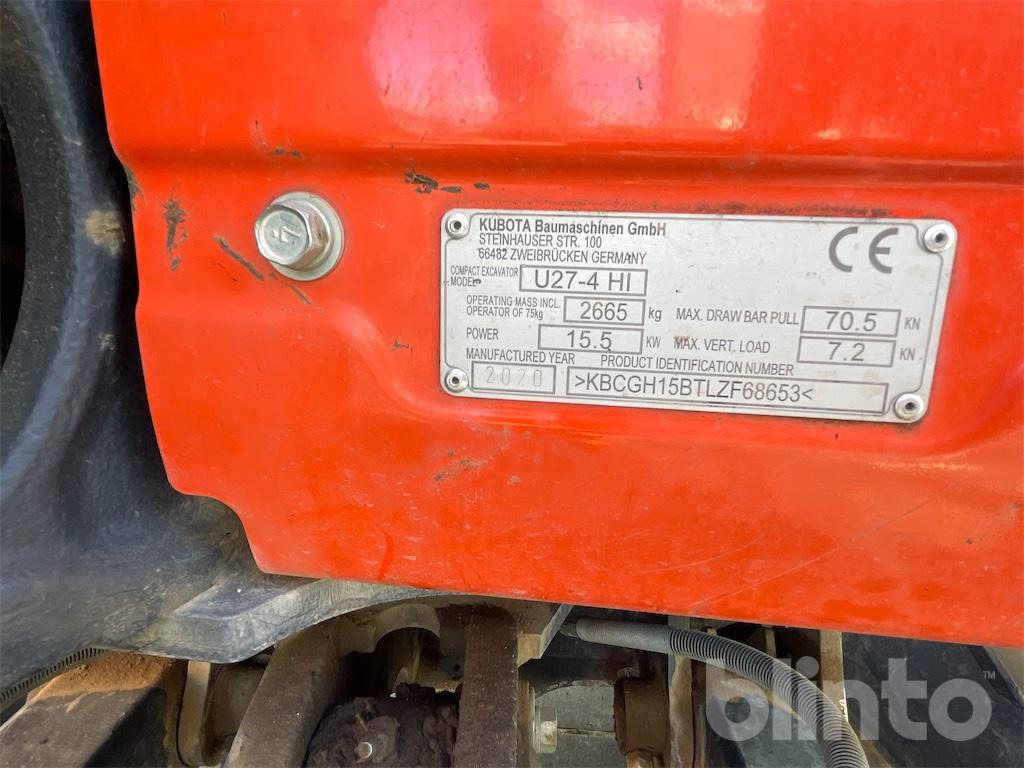 Kubota U27 - 4 HI - Miniexcavadora: foto 5 Kubota U27 - 4 HI - Miniexcavadora: foto 5