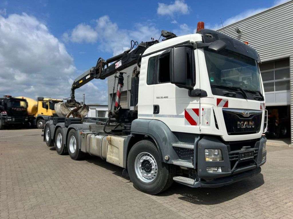 MAN TG-S 35.480 8x4 BL Abrollkipper mit Kran Penz-15 - Camión multibasculante, Camión grúa: foto 2 MAN TG-S 35.480 8x4 BL Abrollkipper mit Kran Penz-15 - Camión multibasculante, Camión grúa: foto 2